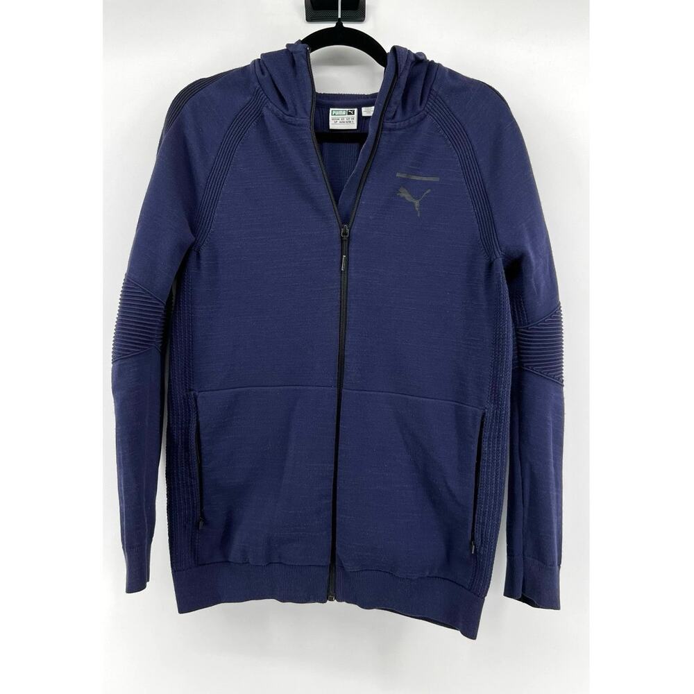 Puma Women's Full Zip Hoodie Size S Navy Tunic Outdoor Athleisure Activewear